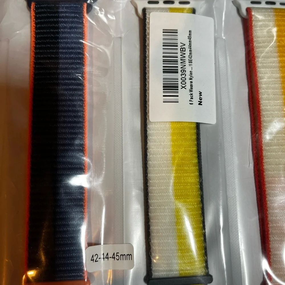 6 Pack Sport‎ Loop Watch Bands Nylon Fabric For Apple Watch 42 44 45mm